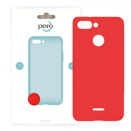 Клип-кейс PERO софт-тач для Xiaomi Redmi 6 красный