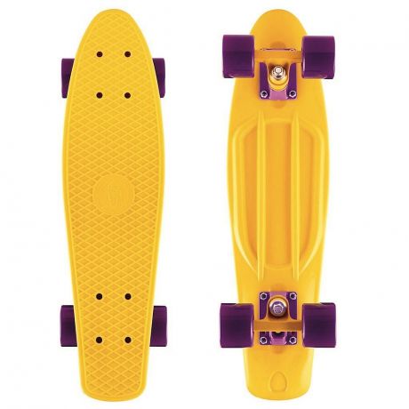 Скейтборд Y-SCOO Fishskateboard 22" винил 56,6х15 с сумкой YELLOW/dark purple