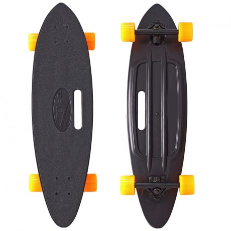 Скейтборд Y-SCOO Longboard Shark с ручкой 31" пластик 79х22 с сумкой BLACK/orange