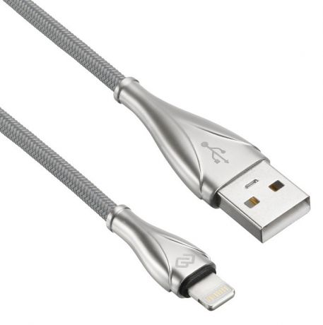 Кабель Digma USB A (m) Lightning (m) 3м серебристый