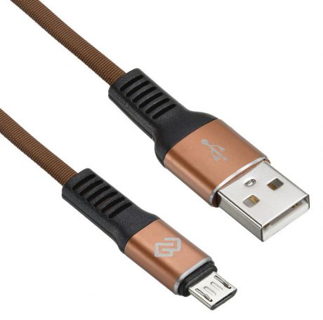 Кабель Digma USB A (m) micro USB B (m) 1.2м коричневый плоский