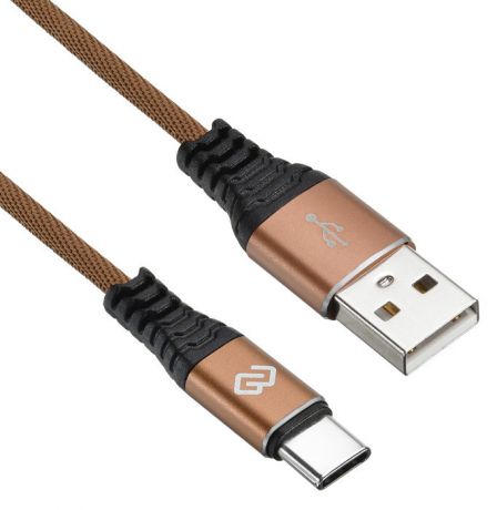 Кабель Digma USB A (m) USB Type-C (m) 3м коричневый