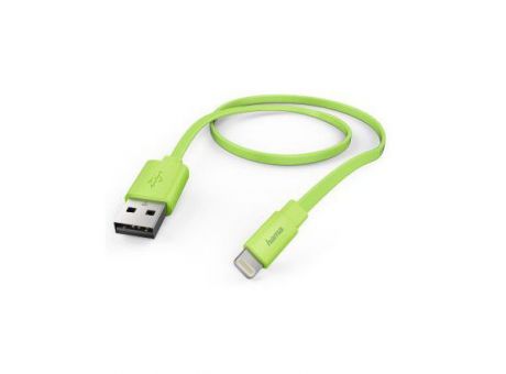 Кабель Hama Flat 00173647 Lightning (m) USB A(m) 1.2м зеленый плоский