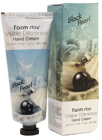 Крем для рук с пудрой черного жемчуга FarmStay Visible Difference Hand Cream Black Pearl, 100г