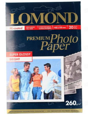 Бумага Lomond 1103102 10x15/260г/м2/20л./белый высокоглянцевое для струйной печати