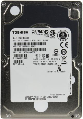 Жесткий диск HDD Toshiba SAS 600Gb (AL13SEB600)