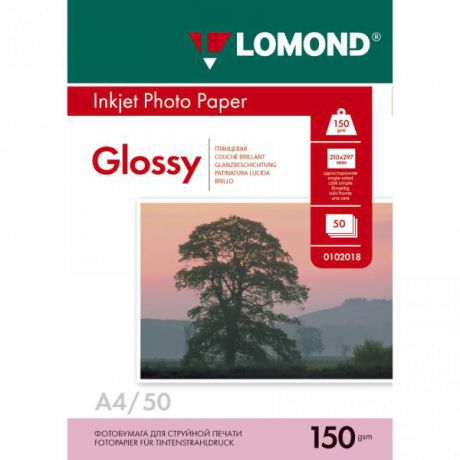 Бумага Lomond 0102018 A4/150г/м2/50л./белый глянцевое для струйной печати