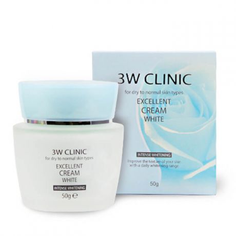 Крем для лица отбеливающий 3W Clinic Excellent White Cream, 50 гр