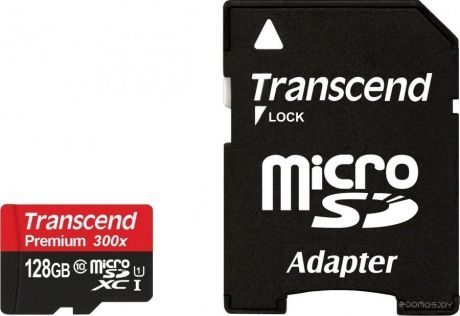 Карта памяти Transcend Micro SDHC Card 128GB Class 10 U1 w/adapter (TS128GUSDU1)