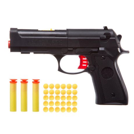 BONDIBON Пистолет с мягкими пульками 8 мм и патронами (разноцветный)