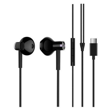 Наушники с микрофоном XIAOMI Mi Dual Driver Earphones, USB Type-C, вкладыши, черный