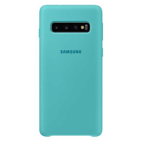 Чехол (клип-кейс) SAMSUNG Silicone Cover, для Samsung Galaxy S10, зеленый [ef-pg973tgegru]