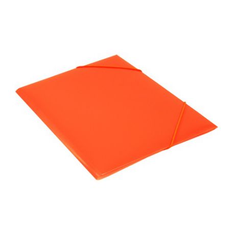 Папка на резинке Бюрократ Double Neon DNE510OR A4 пластик кор.30мм 0.5мм оранжевый 10 шт./кор.