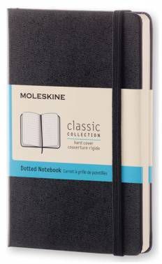 Moleskine/Молескин Книга для записей А5 120л в точку Classic Large черная, жесткая обложка, резинка
