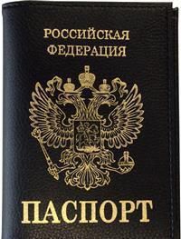 Обложка для паспорта нат.кожа, черная, гладкая, тип 1.2, Спейс