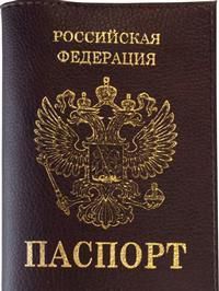 Обложка для паспорта нат.кожа, бордо, гладкая, тиснение ГЕРБ, тип 1.2, Спейс