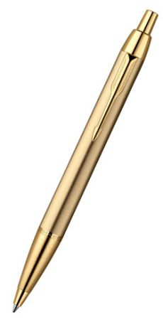 Ручка шариковая Parker/Паркер IM Metal K223 (R0736980) Brushed Metal Gold GT M синие чернила подар.кор.