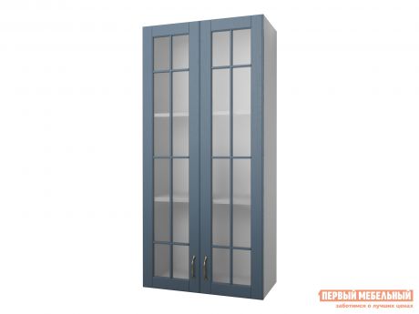 Кухонный модуль Первый Мебельный Полупенал навесной Н=130 см 2 двери со стеклом 60 см Палермо