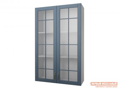 Кухонный модуль Первый Мебельный Полупенал навесной Н=130 см 2 двери со стеклом 80 см Палермо