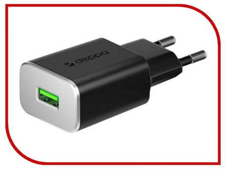 Зарядное устройство Deppa USB QC3.0 Black DEP-11384