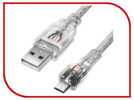Аксессуар Greenconnect USB 2.0 AM - Micro B 5pin 0.75m Transparent GCR-UA2MCB2-BB2S-0.75m