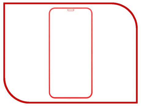 Аксессуар Защитное стекло LuxCase для APPLE iPhone Xr 2.5D FG Red Frame 78017