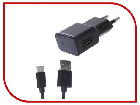 Зарядное устройство Dekken USB 1A + кабель Type-C Black 20916
