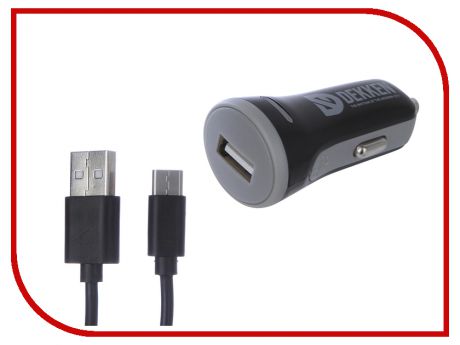 Зарядное устройство Dekken USB 1.2 + кабель Type-C Black 20915