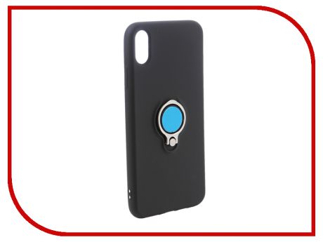 Аксессуар Чехол DF для APPLE iPhone XS MAX Silicone с кольцом-держателем Black iRing-03