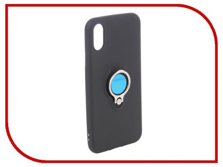 Аксессуар Чехол DF для APPLE iPhone X/XS Silicone с кольцом-держателем Black iRing-01