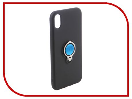 Аксессуар Чехол DF для APPLE iPhone XR Silicone с кольцом-держателем Black iRing-02