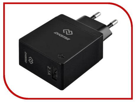 Зарядное устройство Digma USB 2.1A Black DGWC-1U-2.1A-BK
