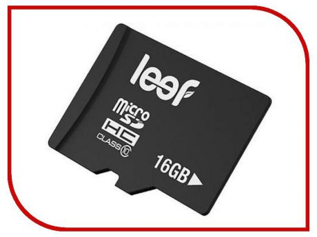 Карта памяти 16Gb - Leef - Micro Secure Digital HC Class 10 LFMSD-01610R