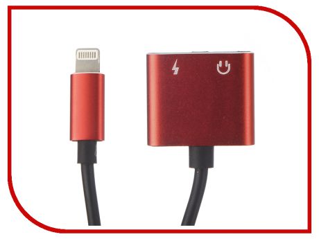 Аксессуар Gurdini Adapter Dual Lightning Audio - Charge 10cm Red 904453