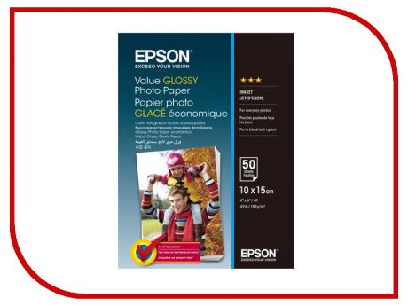 Фотобумага Epson Value Glossy Photo Paper 183g/m2 10x15cm 50 листов C13S400038