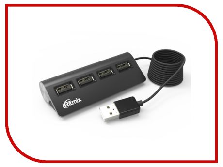 Хаб USB Ritmix CR-2400 USB 4-ports Black