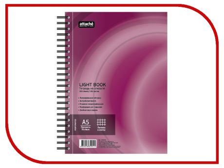 Бизнес-тетрадь Attache Selection LightBook A5 100 листов Bordo 494595