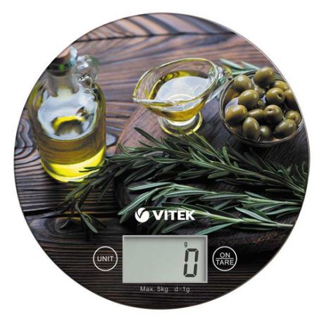 Весы кухонные VITEK VT-8029, рисунок/оливки