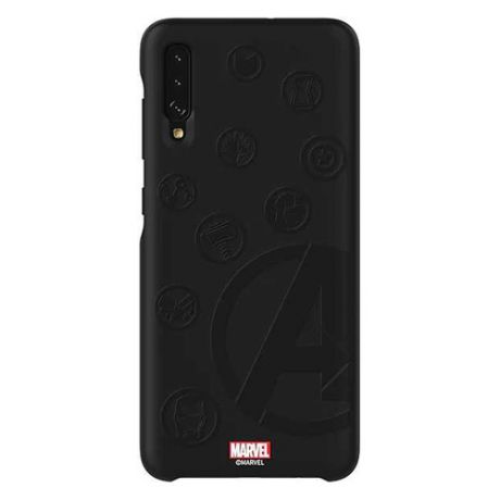 Чехол (клип-кейс) SAMSUNG Marvel Case Avengers4, для Samsung Galaxy A70, черный [gp-fga705hiajw]