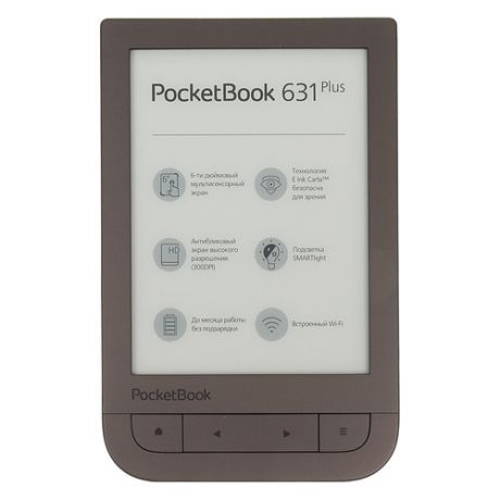 Электронная книга POCKETBOOK 631 Plus, 6", темно-коричневый