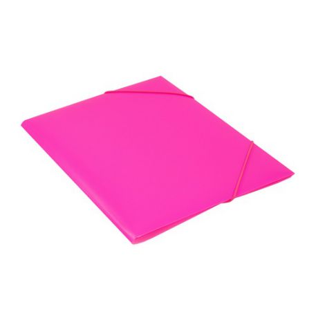 Папка на резинке Бюрократ Double Neon DNE510PINK A4 пластик кор.30мм 0.5мм розовый 10 шт./кор.