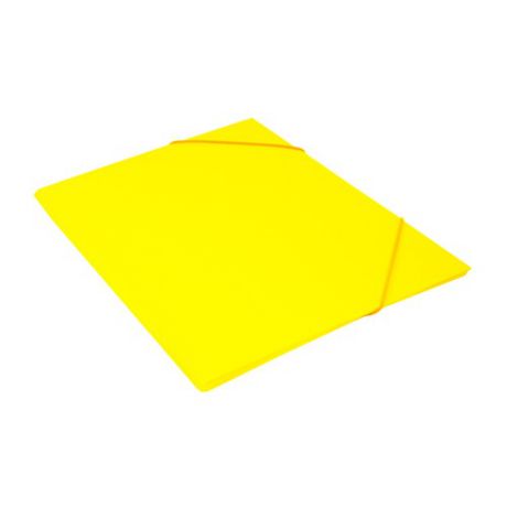 Папка на резинке Бюрократ Double Neon DNE510YEL A4 пластик кор.30мм 0.5мм желтый 10 шт./кор.