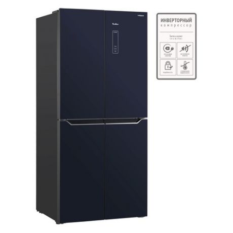 Холодильник TESLER RCD-480I, двухкамерный, черное стекло