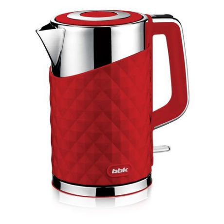 Чайник электрический BBK EK1750P, 2200Вт, красный и серебристый