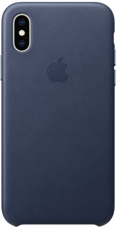 Клип-кейс Apple Leather для iPhone XS (темно-синий)