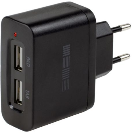 Сетевое зарядное устройство InterStep 2 USB 2000 мАч (черный)