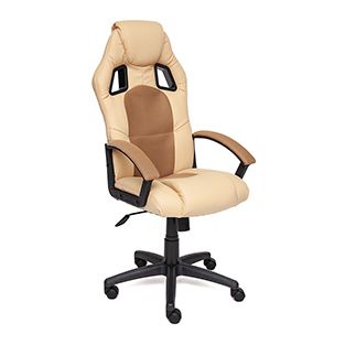Кресло компьютерное Тетчер Driver Доступные цвета обивки: Искусств. бежевая кожа + бронзовая сетка