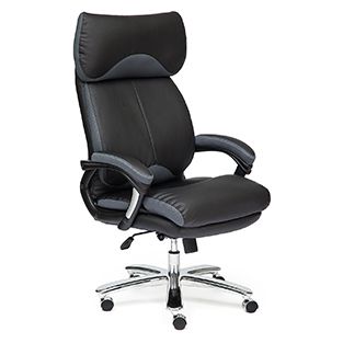 Кресло офисное TetChair Grand (black) Доступные цвета обивки: Искусств. чёрная кожа + серая сетка