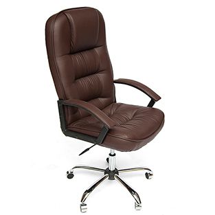 Кресло офисное TetChair CH 9944 хром Доступные цвета обивки: Искусств. коричневая кожа