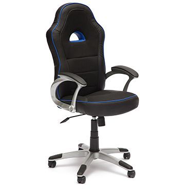 Кресло компьютерное TetChair Пилот (Pilot) Доступные цвета обивки: Иск. чёрн. кожа + чёрн. тк. +син. кант Пилот